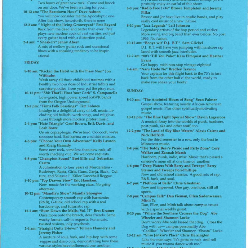 1995 WMCN Spring Program Guide